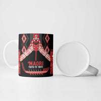 Toitu Te Tiriti Waitangi Ceramic Mug Black Wharenui House - Polynesian Pride