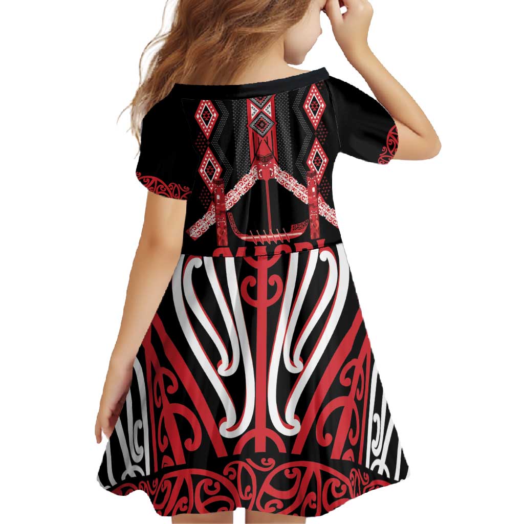 Toitu Te Tiriti Waitangi Family Matching Tank Maxi Dress and Hawaiian Shirt Black Wharenui House LT9 - Polynesian Pride