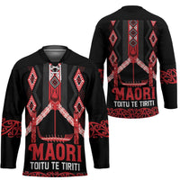 Toitu Te Tiriti Waitangi Hockey Jersey Black Wharenui House - Polynesian Pride