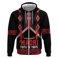 Toitu Te Tiriti Waitangi Hoodie Black Wharenui House LT9 Zip Hoodie Black - Polynesian Pride