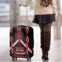 Toitu Te Tiriti Waitangi Luggage Cover Black Wharenui House - Polynesian Pride