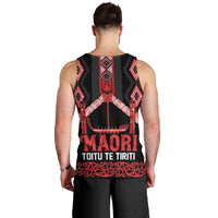 Toitu Te Tiriti Waitangi Men Tank Top Black Wharenui House LT9 - Polynesian Pride