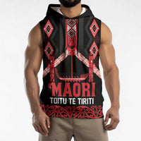 Toitu Te Tiriti Waitangi Sleeveless Hoodie Black Wharenui House - Polynesian Pride