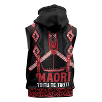 Toitu Te Tiriti Waitangi Sleeveless Zip Hoodie Black Wharenui House - Polynesian Pride