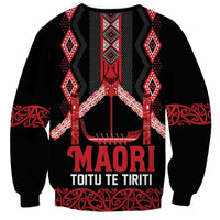 Toitu Te Tiriti Waitangi Sweatshirt Black Wharenui House - Polynesian Pride