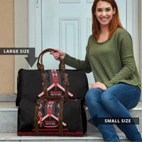 Toitu Te Tiriti Waitangi Travel Bag Black Wharenui House - Polynesian Pride