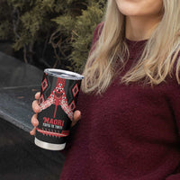 Toitu Te Tiriti Waitangi Tumbler Cup Black Wharenui House - Polynesian Pride