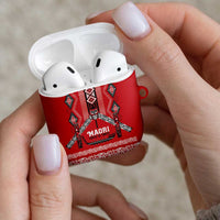 Toitu Te Tiriti Waitangi AirPods Case Red Wharenui House - Polynesian Pride