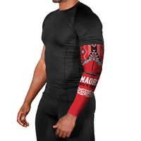 Toitu Te Tiriti Waitangi Arm Sleeves Red Wharenui House - Polynesian Pride
