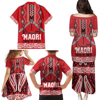 Toitu Te Tiriti Waitangi Family Matching Puletasi and Hawaiian Shirt Red Wharenui House LT9 - Polynesian Pride