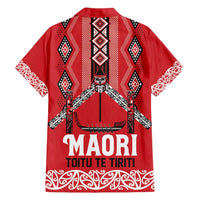 Toitu Te Tiriti Waitangi Family Matching Summer Maxi Dress and Hawaiian Shirt Red Wharenui House LT9 - Polynesian Pride