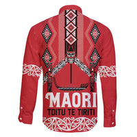 Toitu Te Tiriti Waitangi Family Matching Summer Maxi Dress and Hawaiian Shirt Red Wharenui House LT9 - Polynesian Pride