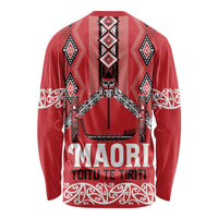 Toitu Te Tiriti Waitangi Long Sleeve Shirt Red Wharenui House - Polynesian Pride