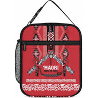 Toitu Te Tiriti Waitangi Lunch Bag Red Wharenui House LT9 10.2 × 8.3 × 4.3 inch Red - Polynesian Pride