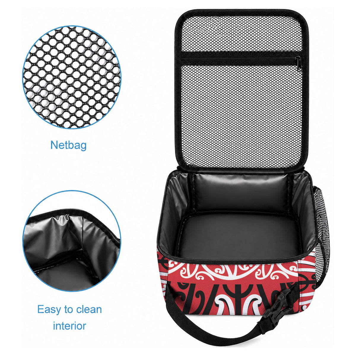 Toitu Te Tiriti Waitangi Lunch Bag Red Wharenui House LT9 - Polynesian Pride