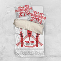Toitu Te Tiriti Waitangi Bedding Set White Wharenui House - Polynesian Pride