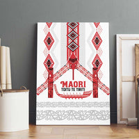 Toitu Te Tiriti Waitangi Canvas Wall Art White Wharenui House - Polynesian Pride