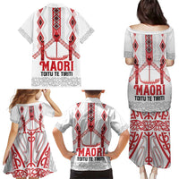 Toitu Te Tiriti Waitangi Family Matching Puletasi and Hawaiian Shirt White Wharenui House LT9 - Polynesian Pride