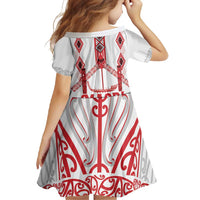 Toitu Te Tiriti Waitangi Family Matching Short Sleeve Bodycon Dress and Hawaiian Shirt White Wharenui House LT9 - Polynesian Pride