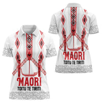 Toitu Te Tiriti Waitangi Women Polo Shirt White Wharenui House - Polynesian Pride