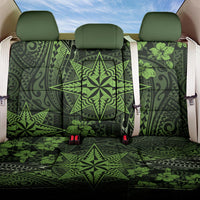 Vintage Tonga Tribal Ngatu Pattern Back Car Seat Cover With Pacific Floral Lime Green Art LT9 One Size Lime Green - Polynesian Pride