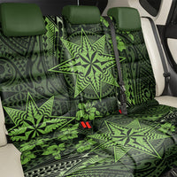Vintage Tonga Tribal Ngatu Pattern Back Car Seat Cover With Pacific Floral Lime Green Art LT9 - Polynesian Pride