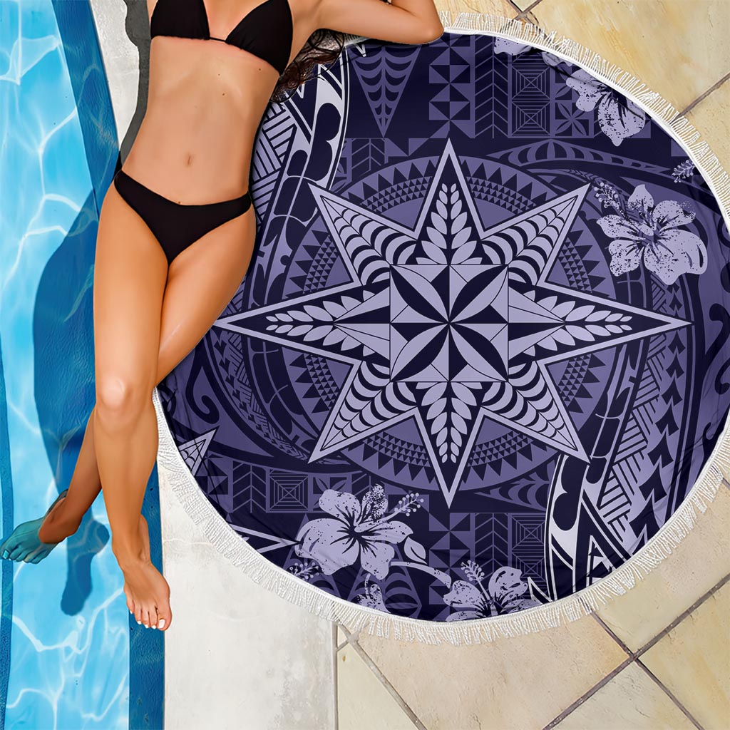 Vintage Tonga Tribal Ngatu Pattern Beach Blanket With Pacific Floral Pink Art