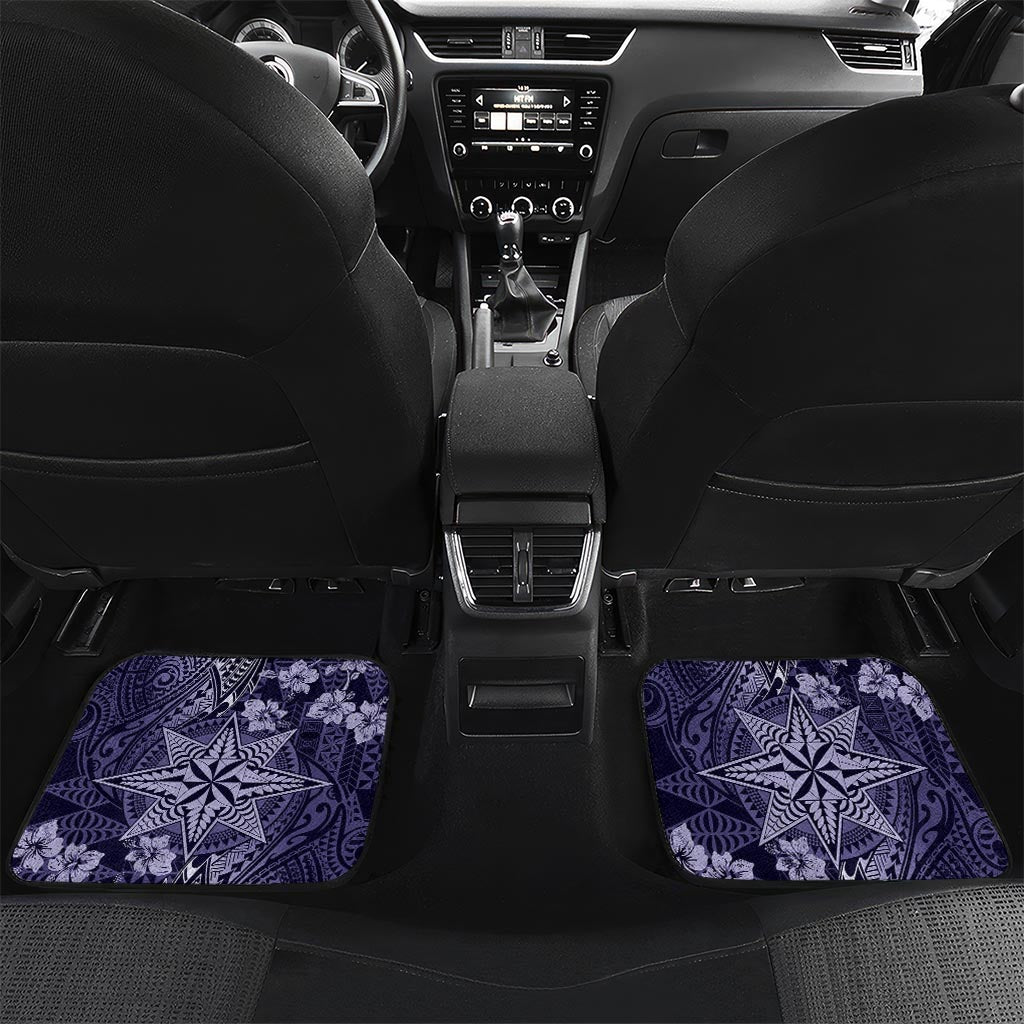 Vintage Tonga Tribal Ngatu Pattern Car Mats With Pacific Floral Pink Art