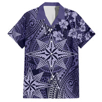Vintage Tonga Tribal Ngatu Pattern Family Matching Long Sleeve Bodycon Dress and Hawaiian Shirt With Pacific Floral Pink Art LT9 Dad's Shirt - Short Sleeve Pink - Polynesian Pride