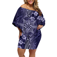 Vintage Tonga Tribal Ngatu Pattern Family Matching Off Shoulder Short Dress and Hawaiian Shirt With Pacific Floral Pink Art LT9 Mom's Dress Pink - Polynesian Pride