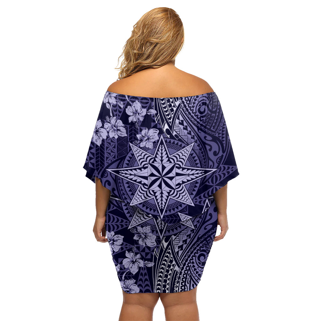 Vintage Tonga Tribal Ngatu Pattern Family Matching Off Shoulder Short Dress and Hawaiian Shirt With Pacific Floral Pink Art LT9 - Polynesian Pride