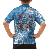 Personalised Tonga Apifo'ou College Family Matching Off The Shoulder Long Sleeve Dress and Hawaiian Shirt Since 1865 Special Kupesi Pattern LT9 - Polynesian Pride