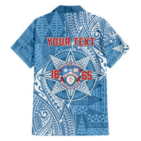 Personalised Tonga Apifo'ou College Family Matching Off The Shoulder Long Sleeve Dress and Hawaiian Shirt Since 1865 Special Kupesi Pattern LT9 - Polynesian Pride