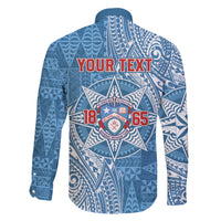 Personalised Tonga Apifo'ou College Family Matching Off The Shoulder Long Sleeve Dress and Hawaiian Shirt Since 1865 Special Kupesi Pattern LT9 - Polynesian Pride