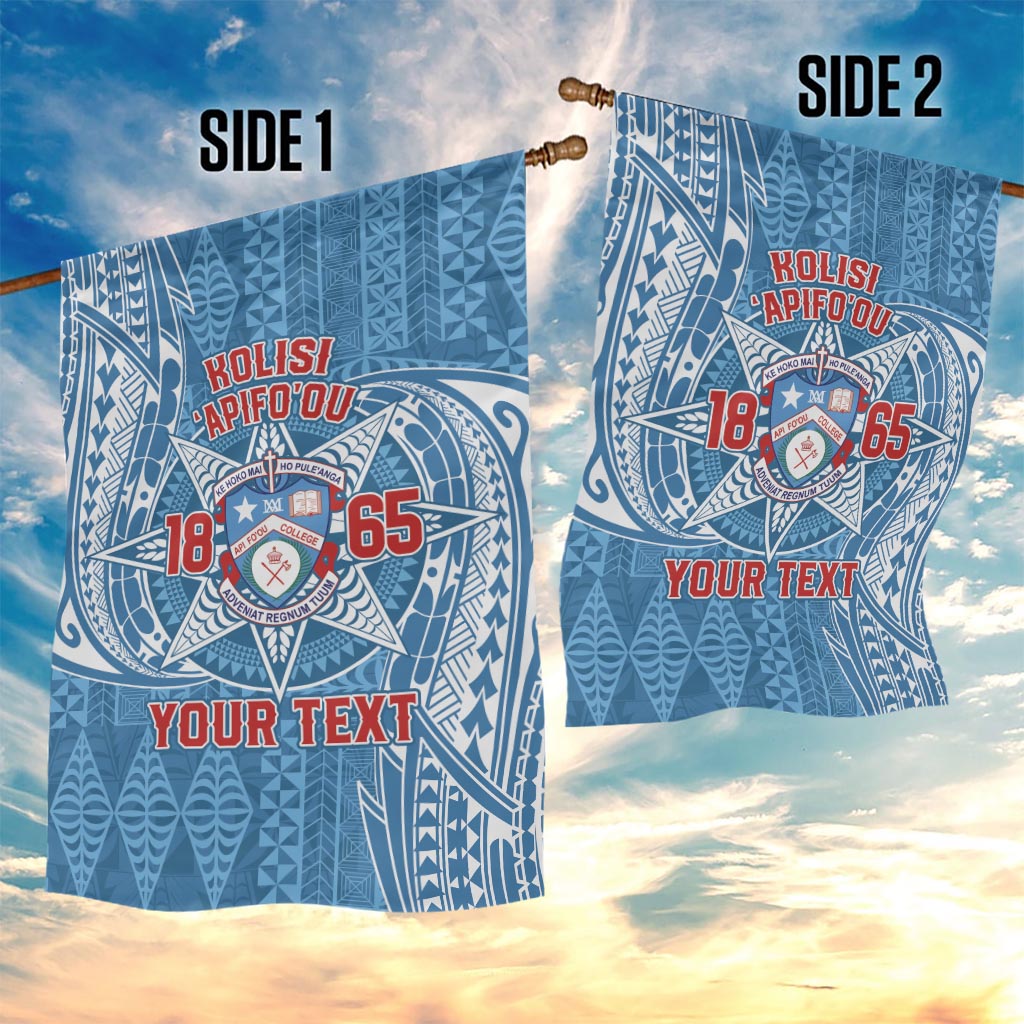 Personalised Tonga Apifo'ou College Garden Flag Since 1865 Special Kupesi Pattern