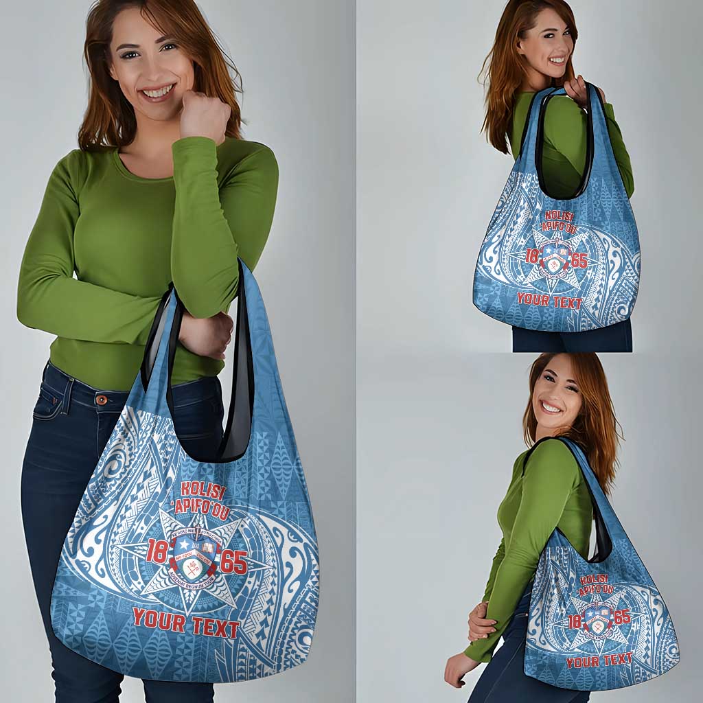 Personalised Tonga Apifo'ou College Grocery Bag Since 1865 Special Kupesi Pattern