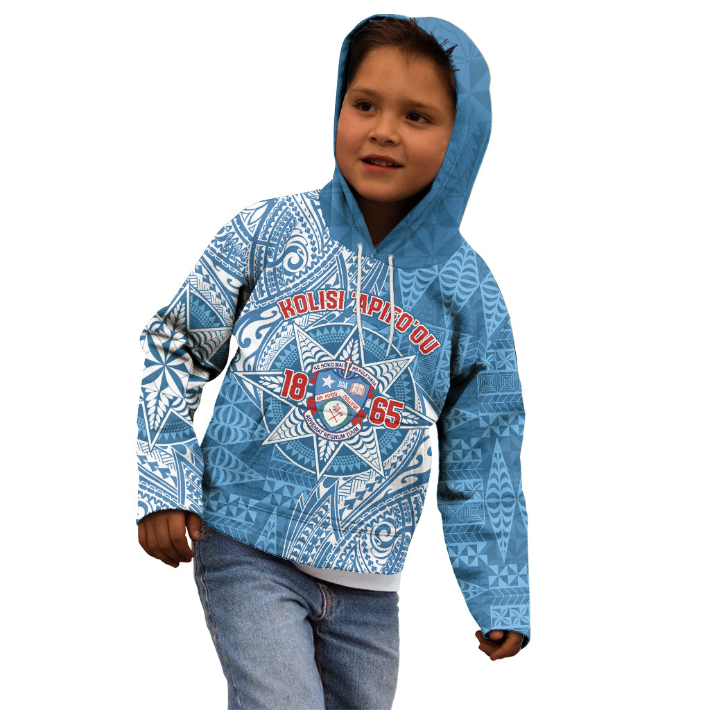 Personalised Tonga Apifo'ou College Kid Hoodie Since 1865 Special Kupesi Pattern