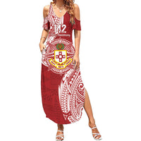 Personalised Kolisi Tonga Atele 142nd Anniversary Family Matching Summer Maxi Dress and Hawaiian Shirt Special Kupesi Pattern