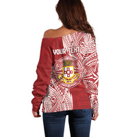 Personalised Kolisi Tonga Atele 142nd Anniversary Off Shoulder Sweater Special Kupesi Pattern