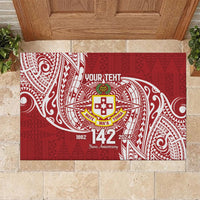 Personalised Kolisi Tonga Atele 142nd Anniversary Rubber Doormat Special Kupesi Pattern
