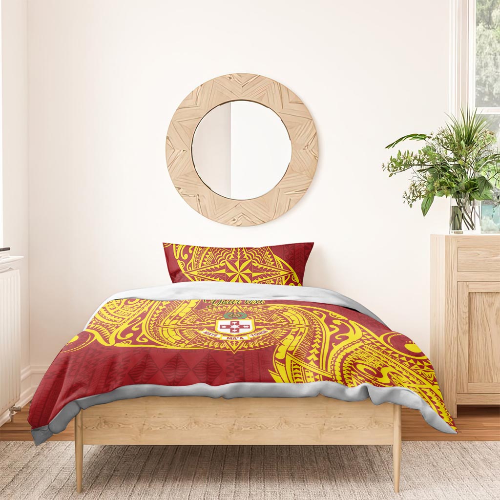Personalised Kolisi Tonga Atele Bedding Set Since 1882 Simple Ngatu Pattern