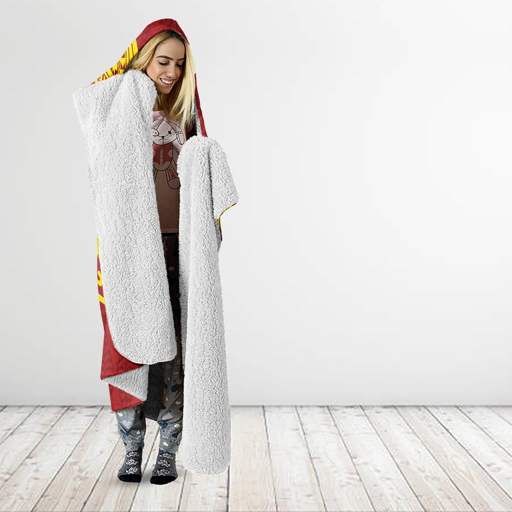 Personalised Kolisi Tonga Atele Hooded Blanket Since 1882 Simple Ngatu Pattern