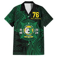 Personalised Tonga Liahona High School 76th Anniversary Family Matching Long Sleeve Bodycon Dress and Hawaiian Shirt Special Kupesi Pattern LT9 Dad's Shirt - Short Sleeve Green - Polynesian Pride