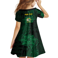 Personalised Tonga Liahona High School 76th Anniversary Family Matching Off Shoulder Short Dress and Hawaiian Shirt Special Kupesi Pattern