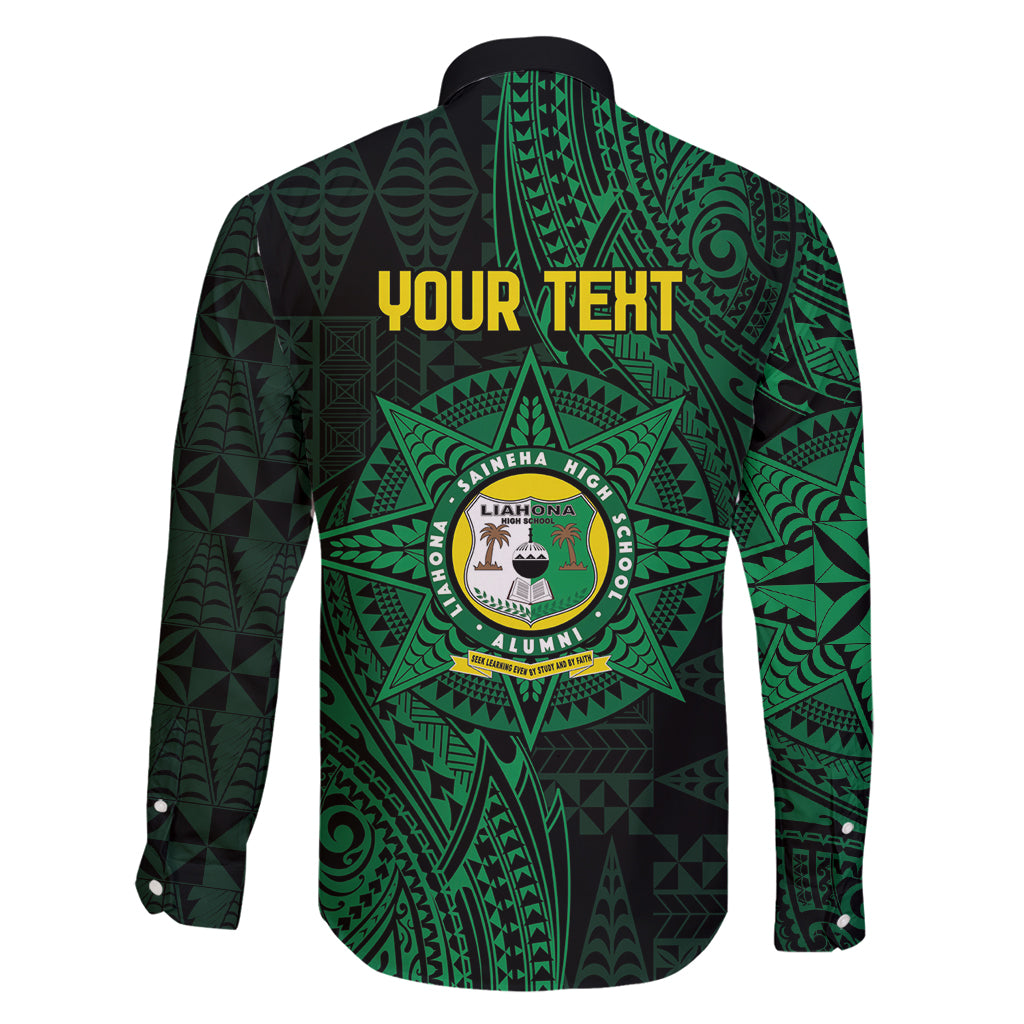 Personalised Tonga Liahona High School 76th Anniversary Family Matching Tank Maxi Dress and Hawaiian Shirt Special Kupesi Pattern