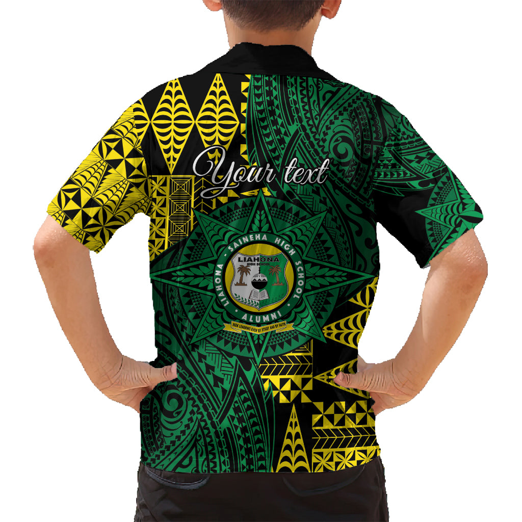 Personalised Tonga Liahona High School Family Matching Long Sleeve Bodycon Dress and Hawaiian Shirt Since 1948 Special Kupesi Pattern LT9 - Polynesian Pride