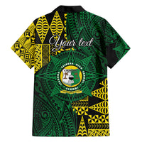 Personalised Tonga Liahona High School Family Matching Off The Shoulder Long Sleeve Dress and Hawaiian Shirt Since 1948 Special Kupesi Pattern LT9 - Polynesian Pride