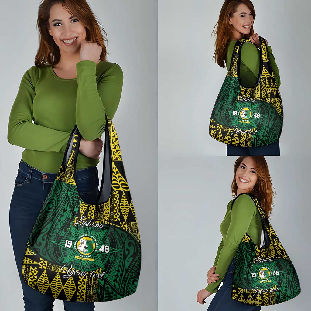 Personalised Tonga Liahona High School Grocery Bag Since 1948 Special Kupesi Pattern