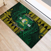Personalised Tonga Liahona High School Rubber Doormat Since 1948 Special Kupesi Pattern