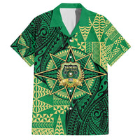 Personalised Tonga Saineha High School Family Matching Long Sleeve Bodycon Dress and Hawaiian Shirt Since 1978 Special Kupesi Pattern LT9 Dad's Shirt - Short Sleeve Green - Polynesian Pride